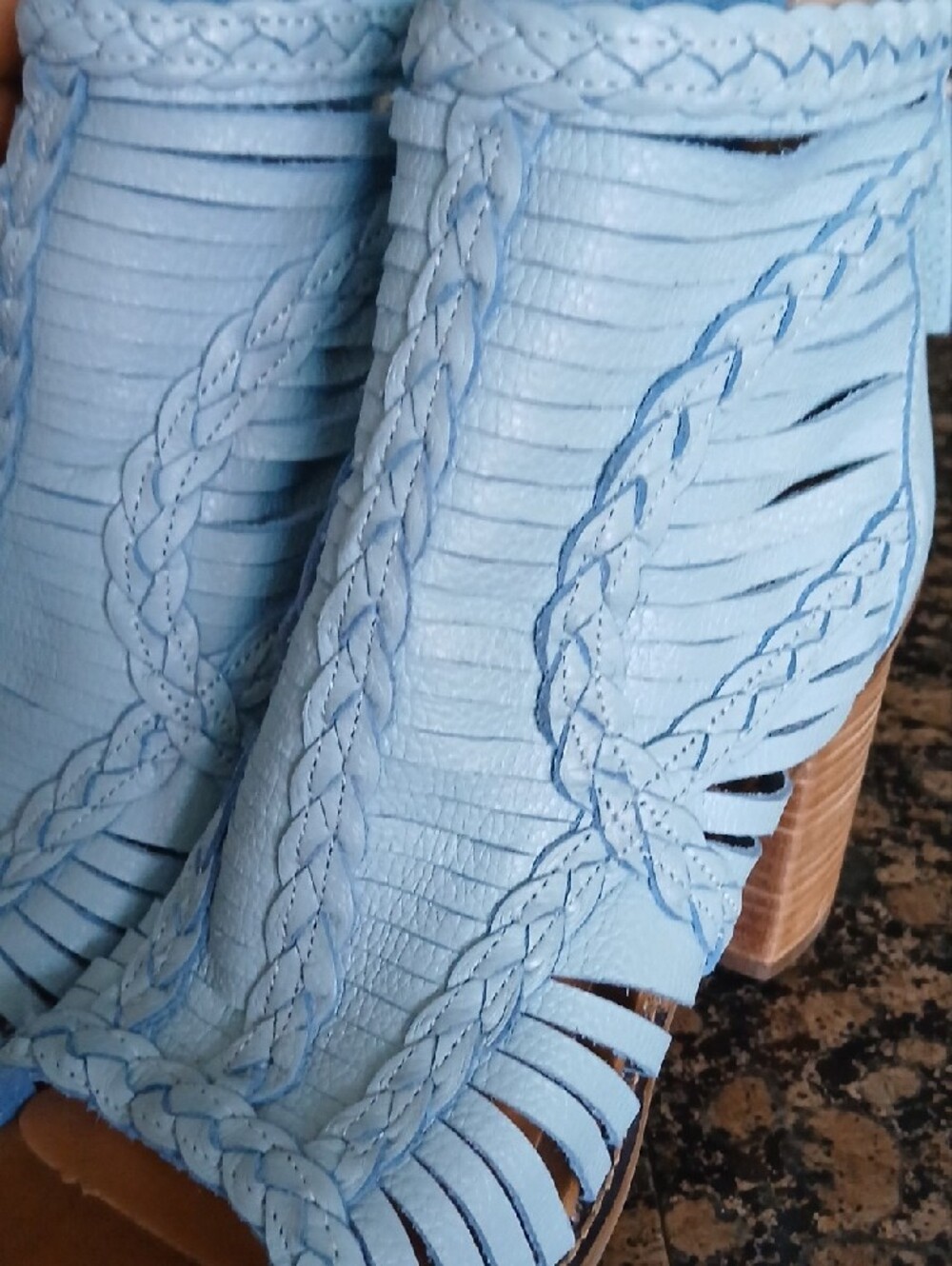 New Dingo Leather Braided Bootie Sandal